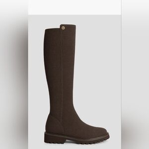 Round Toe Stretchy Brown Knee-High Women's Boots Eco-friendly NEW